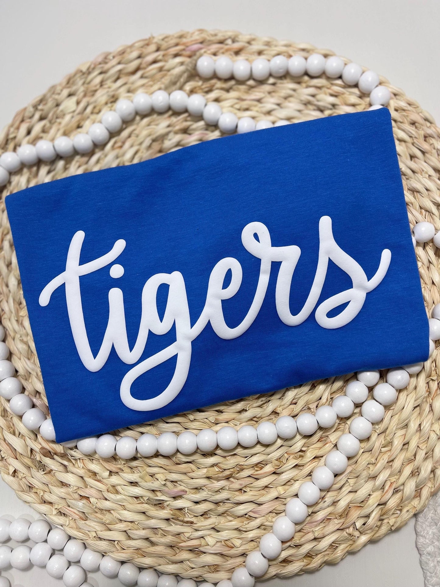 Puff Vinyl Cozy Sweatshirt, Sports team sweatshirt, spirit shirt, Game day shirt, Mascot Team Top, Large script name shirt, Tigers, Rebels