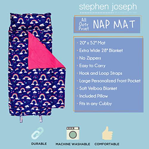 Children's Pink Mushroom Flower garden Nap Mat with attached pillow and blanket, Pre School Sleep Mat / Daycare Nap Time, Personalized School Nap Mat