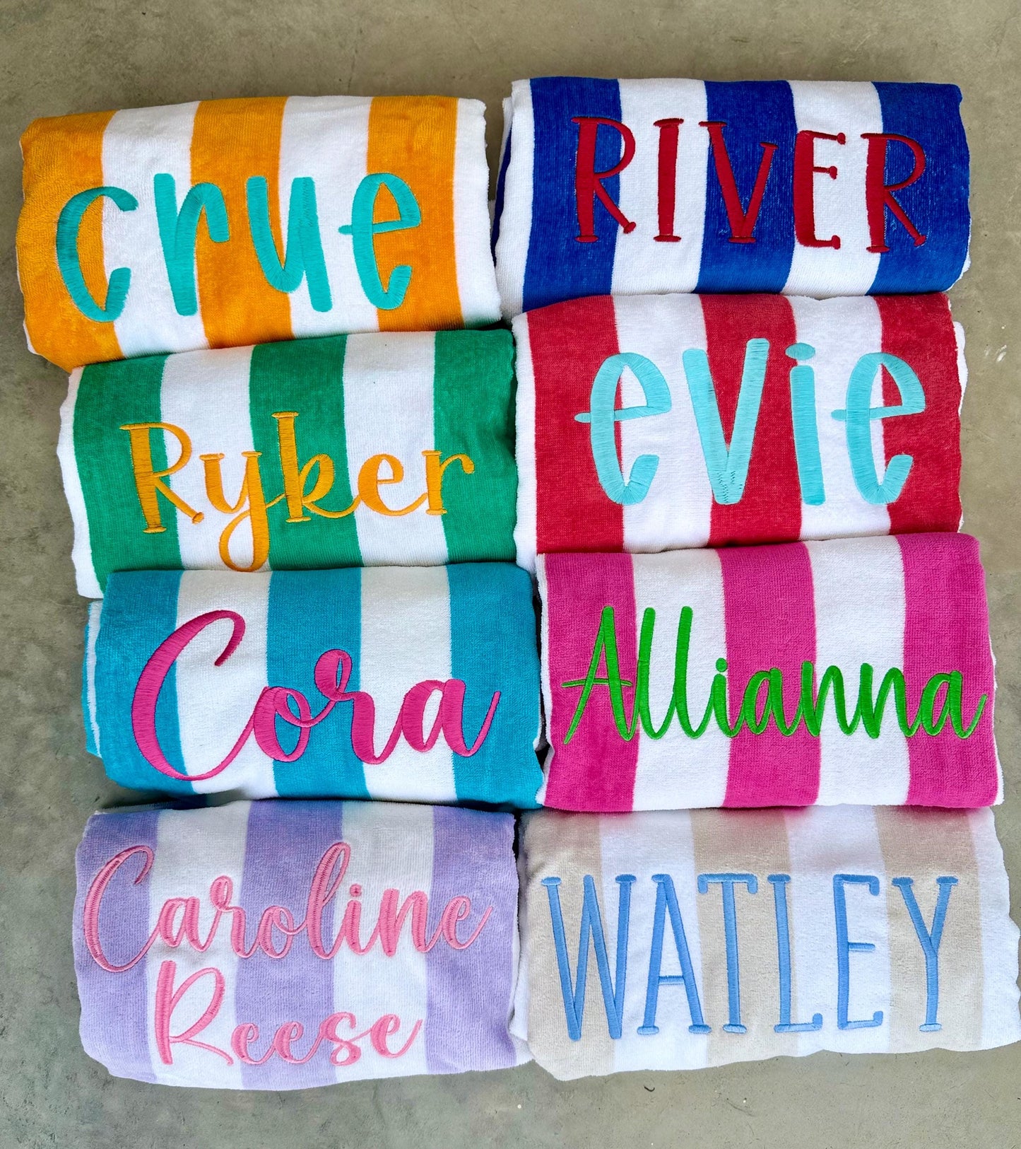 Personalized Full Size Cabana Beach Towels