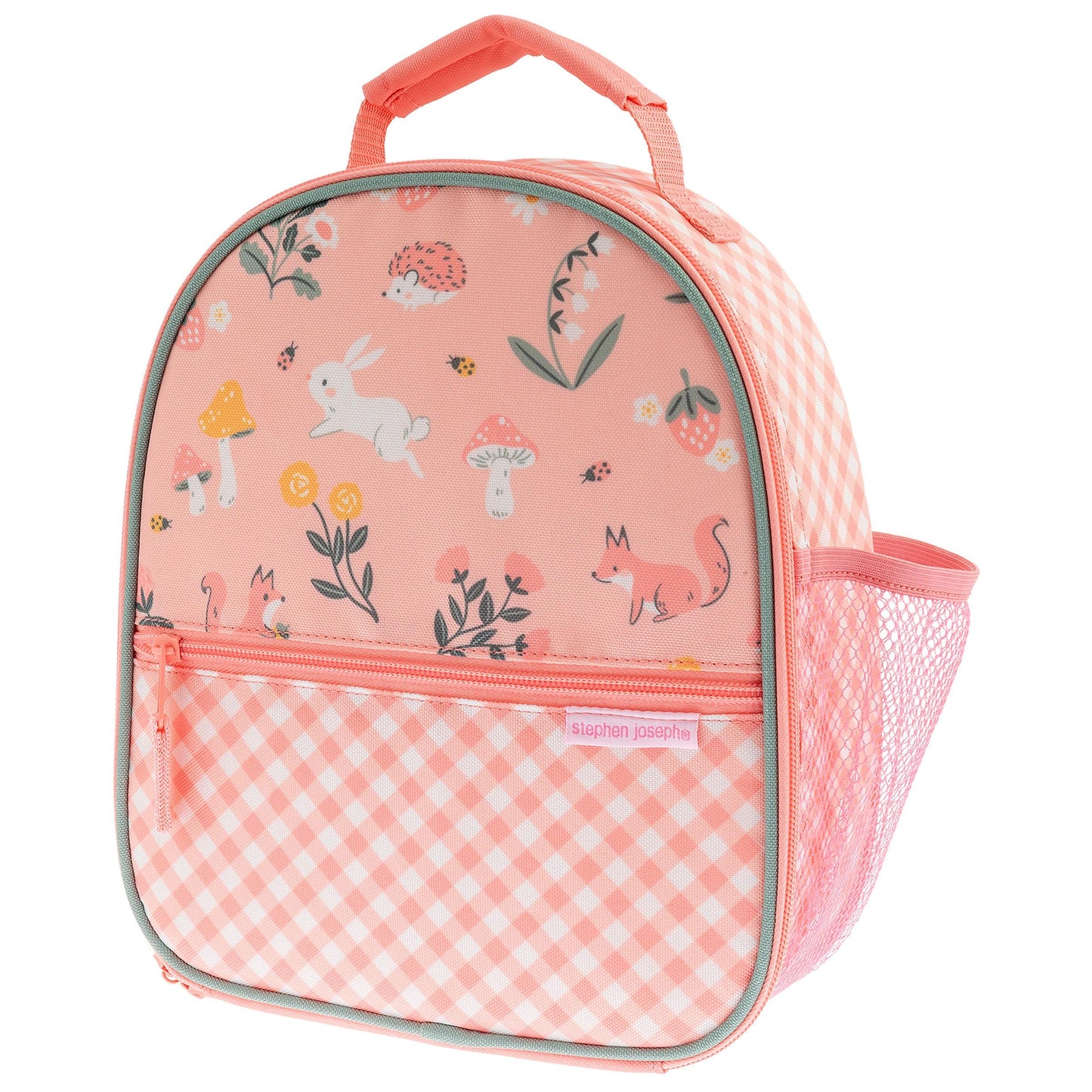 Children's All Over Print Backpack and Lunchbox Set Stephen Joseph with Embroidery Personalization, Strawberry backpack, Bunny Backpack set