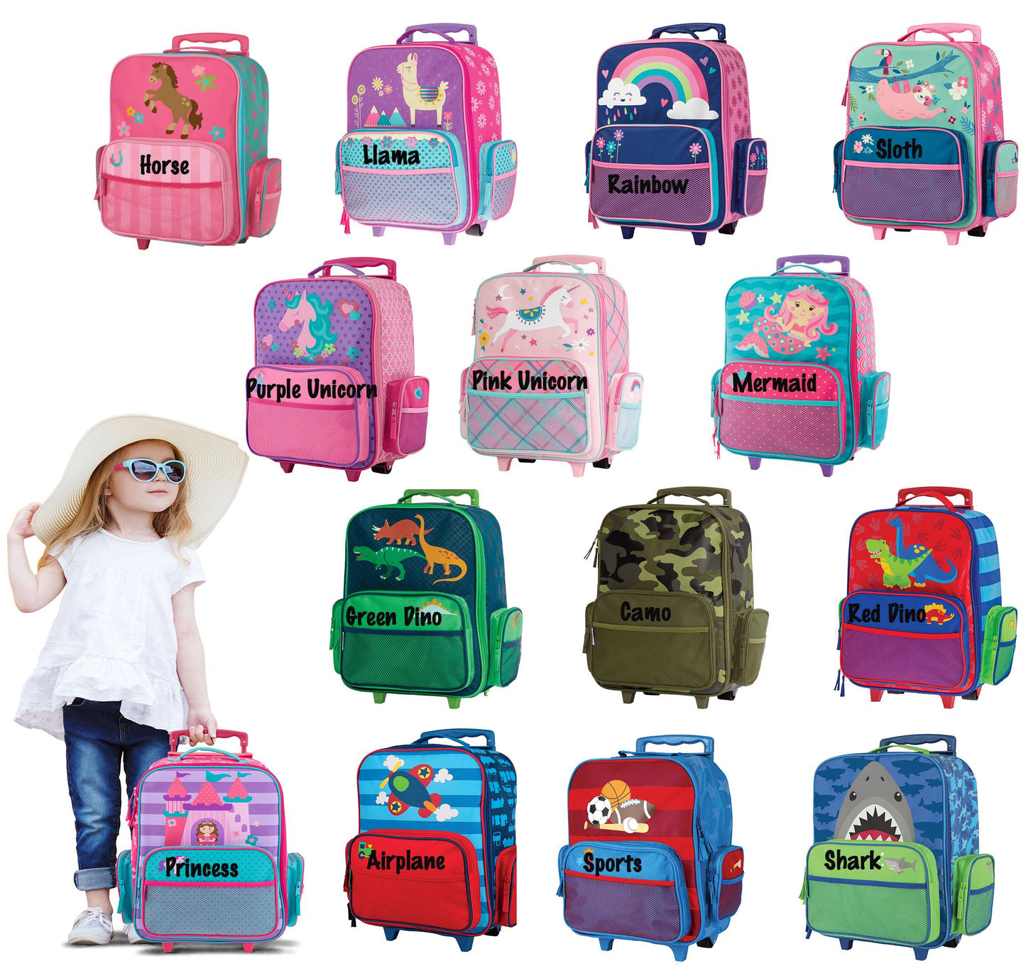 Personalized Kids Rolling Luggage, Stephen Joseph, Kids Suitcase, Travel Bag, Overnight Bag, Free Shipping, Going to Grandma's, TSA Approved