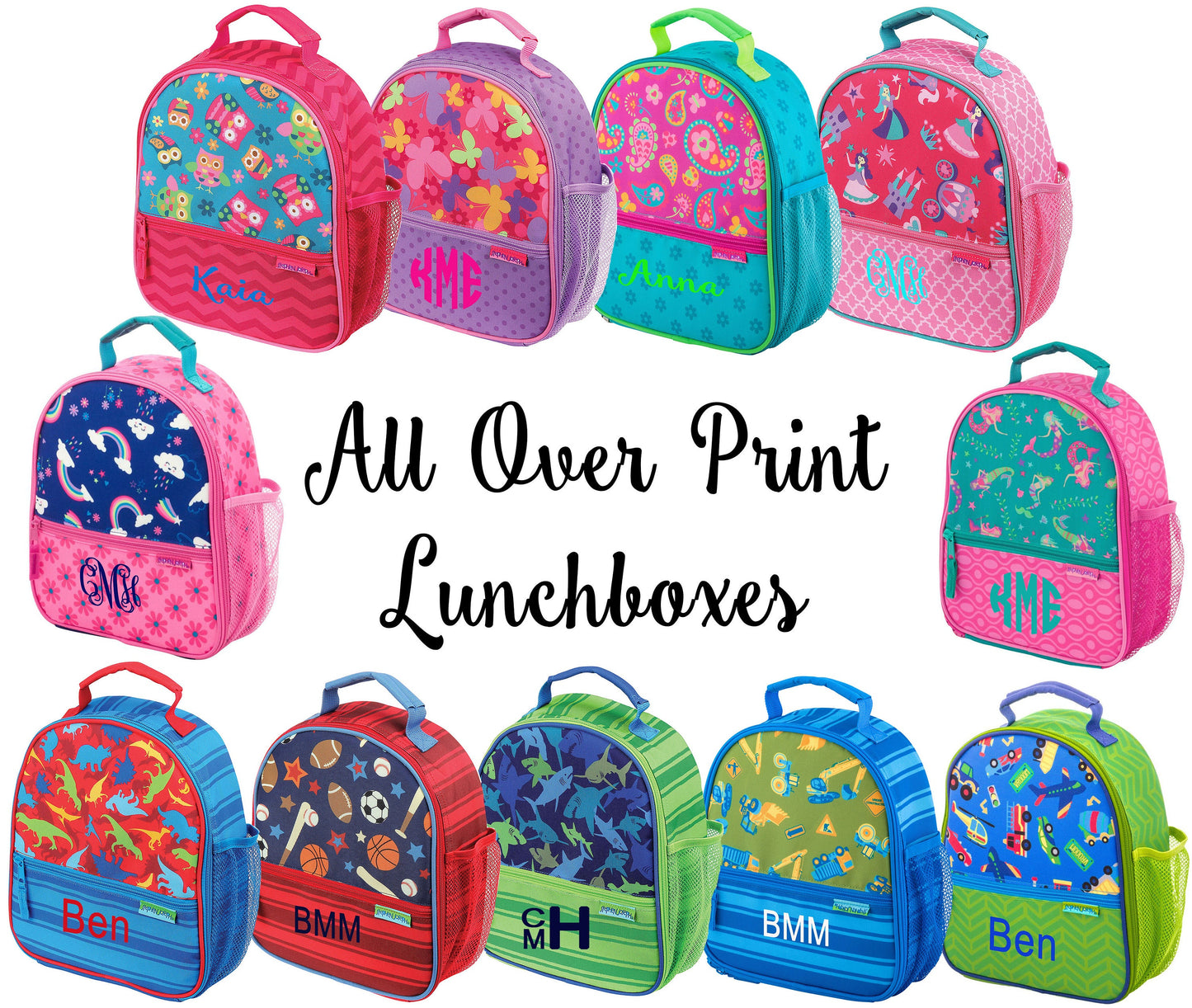 Personalized Stephen Joseph Backpack, Lunchbox and Nap mat set / Monogrammed Backpack and Lunchbox / Personalized Nap Mat