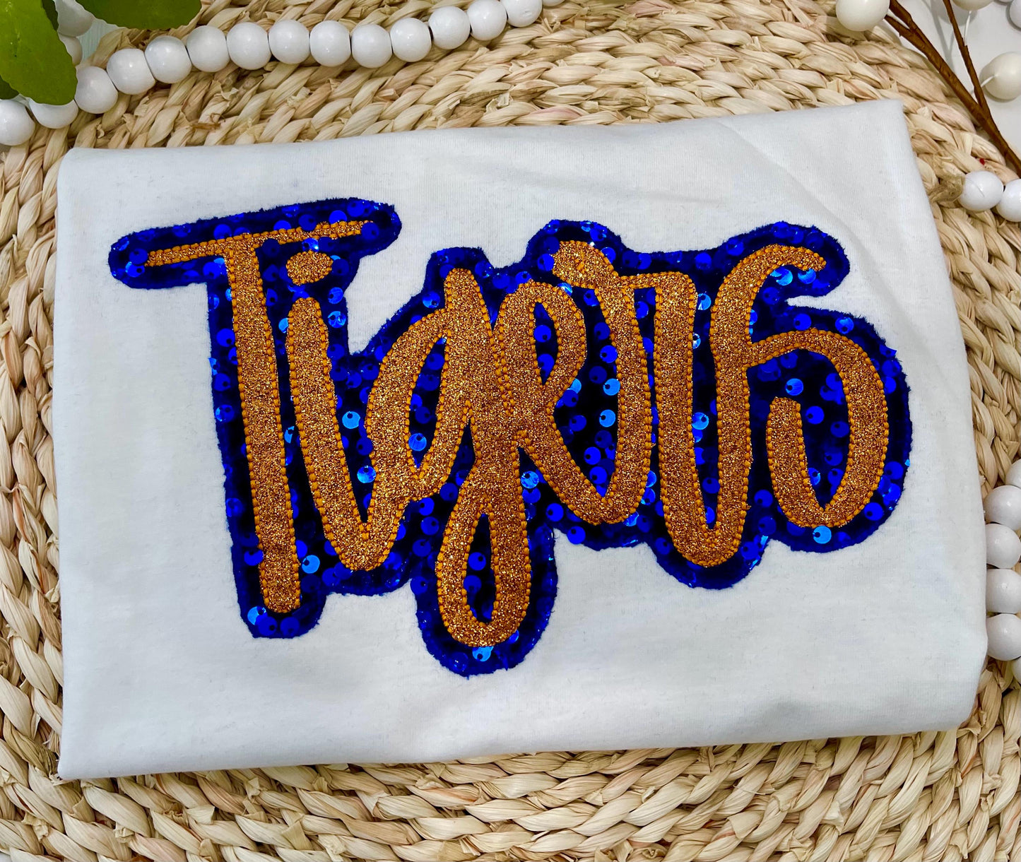 Tigers Shirt for Kids, School mascot tee, Football sibling shirt, School spirit top, Puff embroidery with glitter applique, Game Day, Tigers